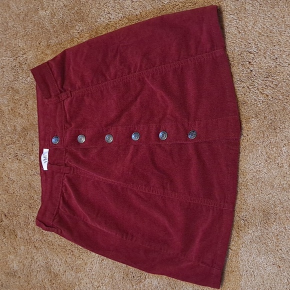 Burgundy Velvet Skirt - Size 5/27 - Picture 1 of 4